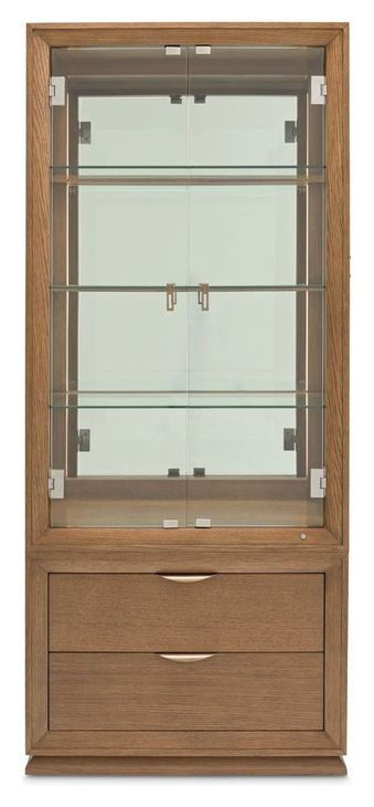Portrait Sienna Brown 2 Door Display Cabinet with LED