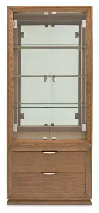 Portrait Sienna Brown 2 Door Display Cabinet with LED