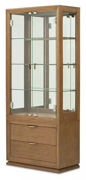 Portrait Sienna Brown 2 Door Display Cabinet with LED