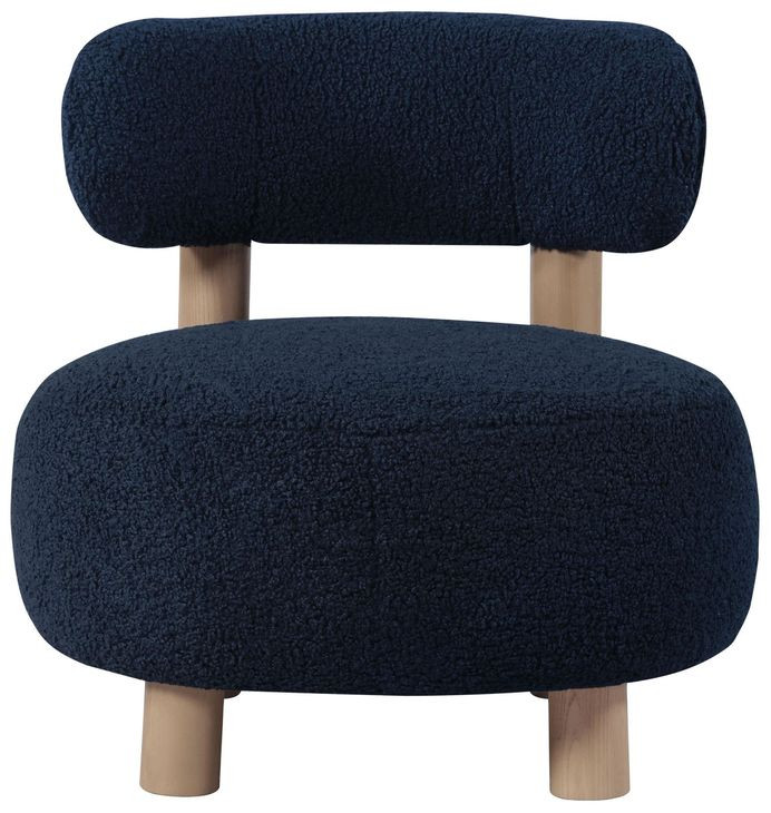 Zonie Blue Boucle Barrel Back Accent Chair