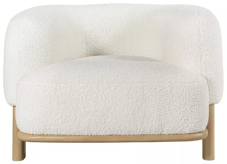 Lawler Ivory Boucle Barrel Back Accent Chair