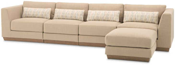 Portrait Toffee 5 Piece Modular Sectional with Pillow