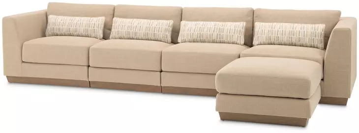 Portrait Toffee 5 Piece Modular Sectional with Pillow