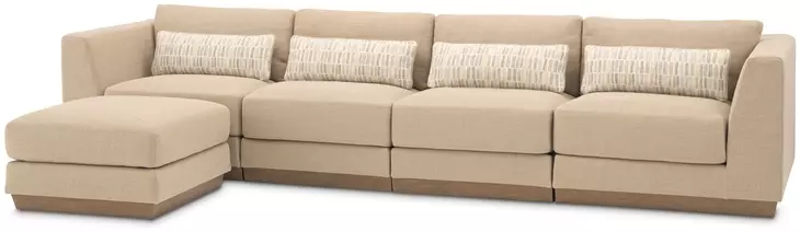 Portrait Toffee 5 Piece Modular Sectional with Pillow