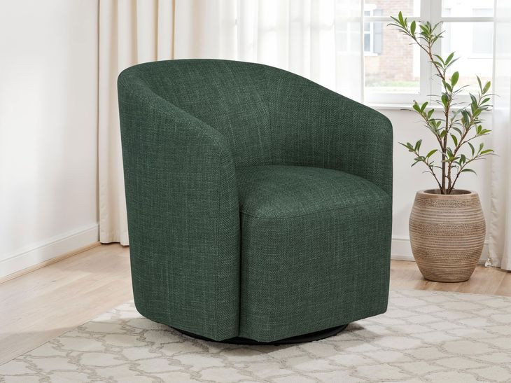 Mossbrook Green Upholstered Swivel Chair