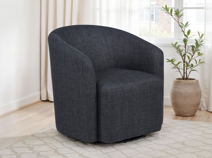 Mossbrook Anthracite Upholstered Swivel Chair