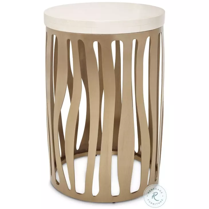 Celeste Medium Champagne Round Chairside Table