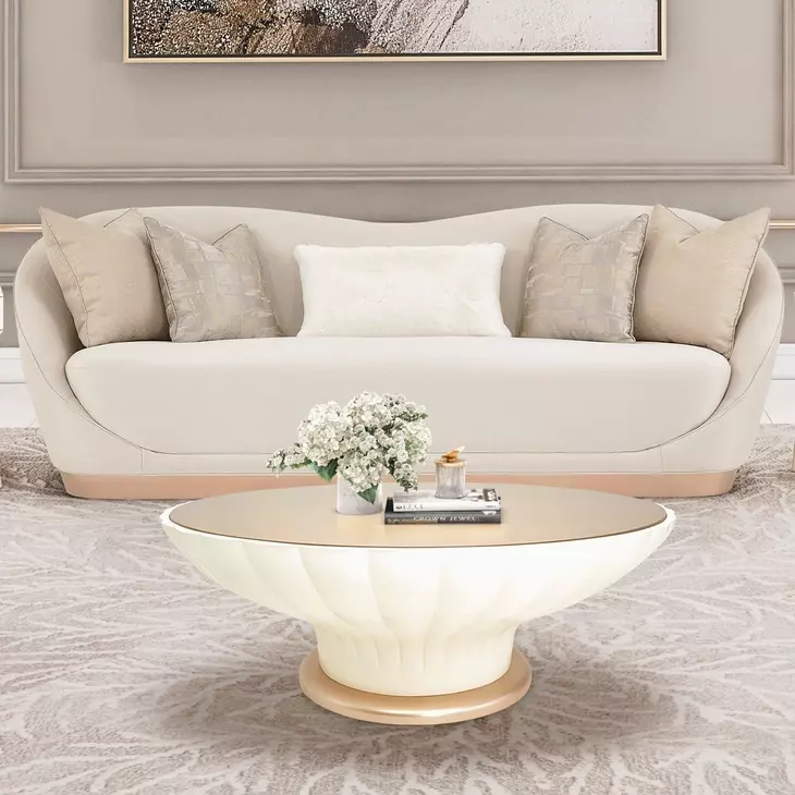 La Rachelle Medium Champagne 100" Sofa