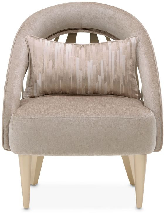 La Rachelle Lustre Upholstered Flame Accent Chair with Pillow