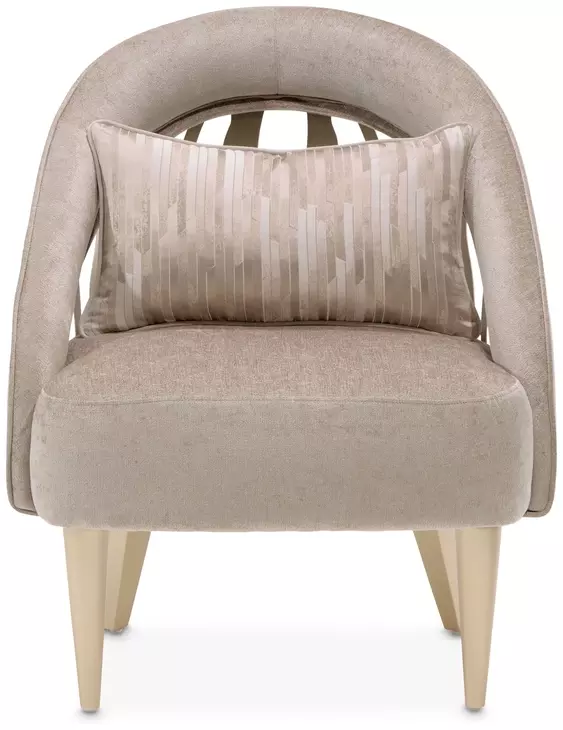 La Rachelle Lustre Upholstered Flame Accent Chair with Pillow