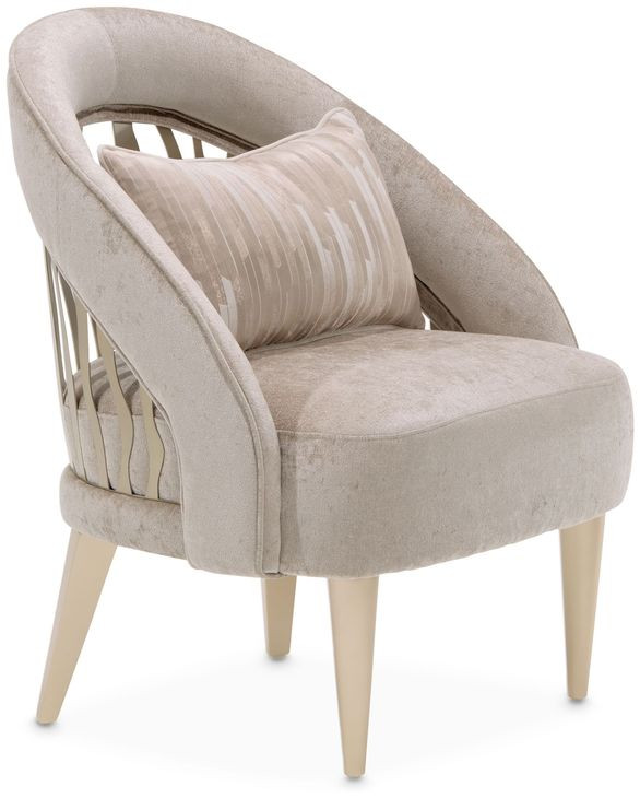 La Rachelle Lustre Upholstered Flame Accent Chair with Pillow