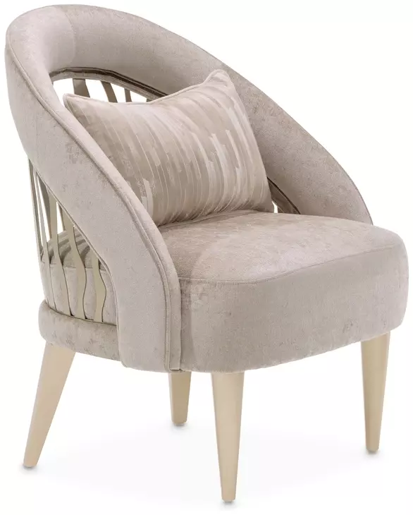 La Rachelle Lustre Upholstered Flame Accent Chair with Pillow