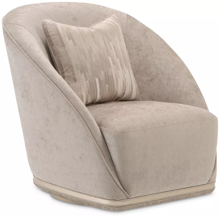 La Rachelle Lustre Upholstered Swivel Accent Chair with Pillow