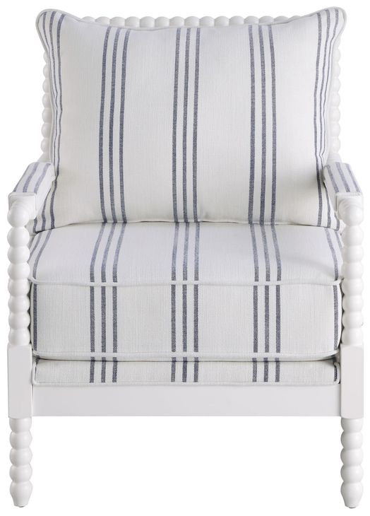Blanchett White And Navy Accent Chair