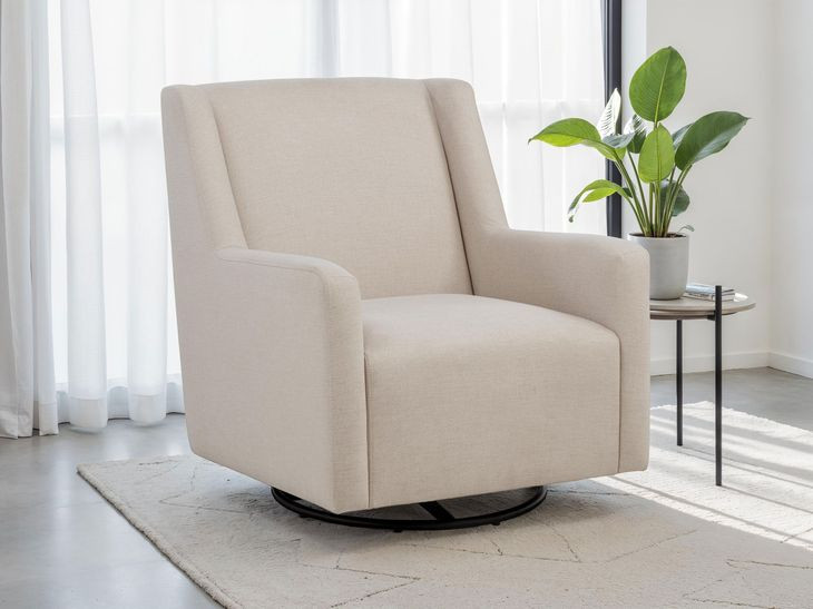 Sorrel Latte Upholstered Swivel Glider Chair