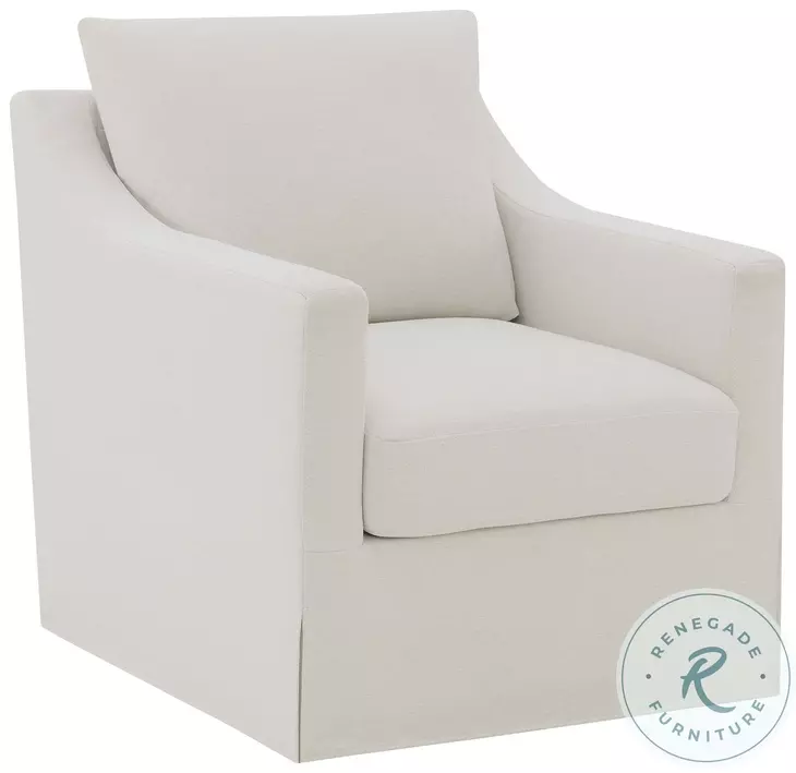 Winter Beige Sloped Arm Swivel Accent Chair