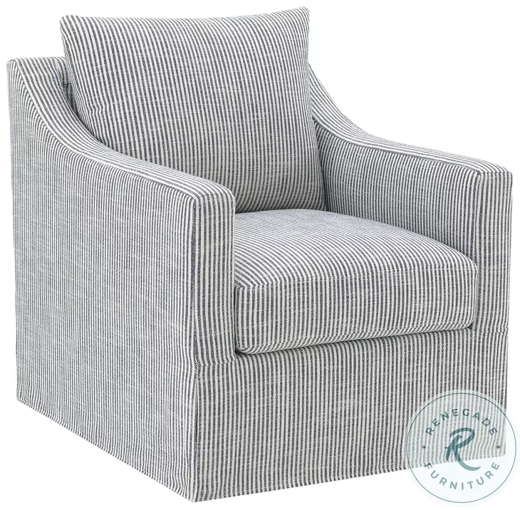 Winter Gray Sloped Arm Swivel Accent Chair