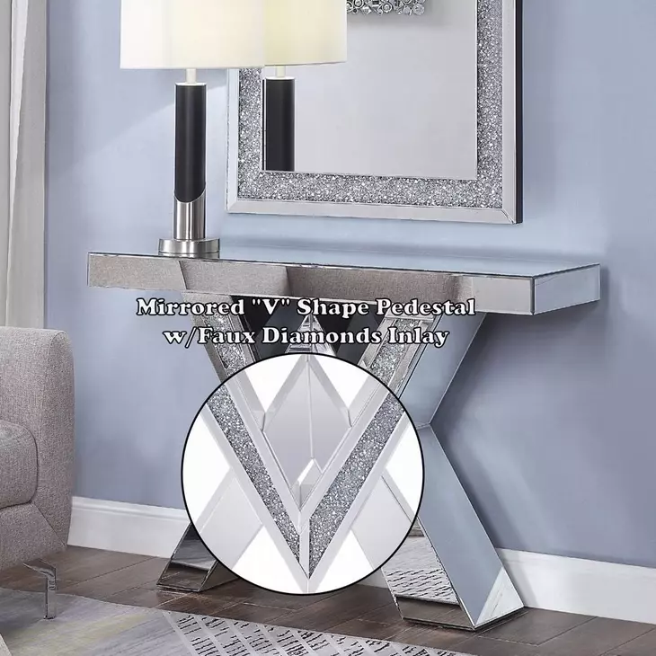 Noralie Silver 47" Rectangular Console Table