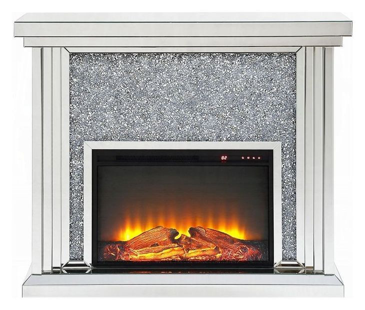Noralie Silver 40" High Rectangular Electric Fireplace