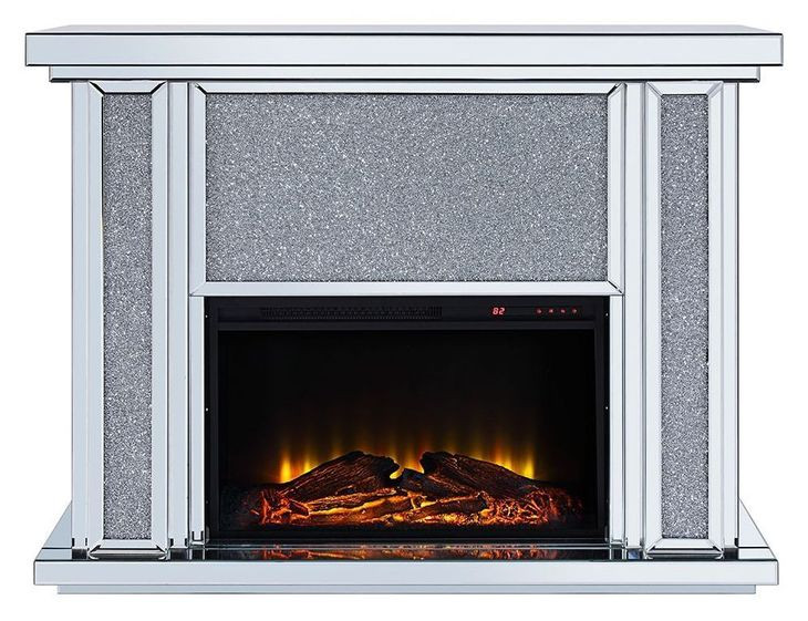 Noralie Silver 39" High Rectangular Electric Fireplace