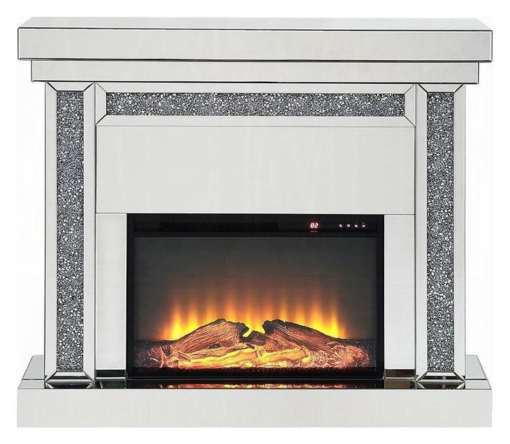 Noralie Silver 42" High Rectangular Electric Fireplace