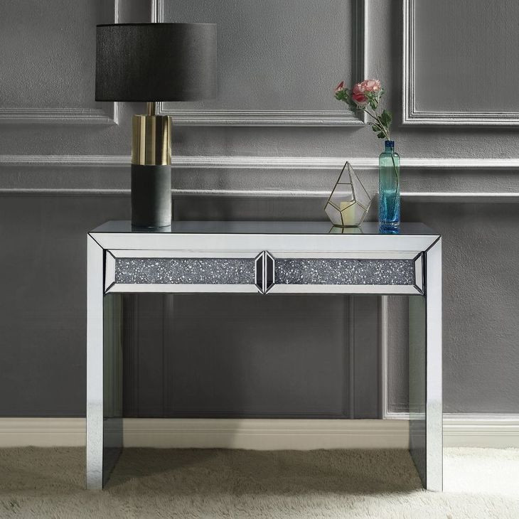 Noralie Silver and Gray 43" Rectangular Console Table