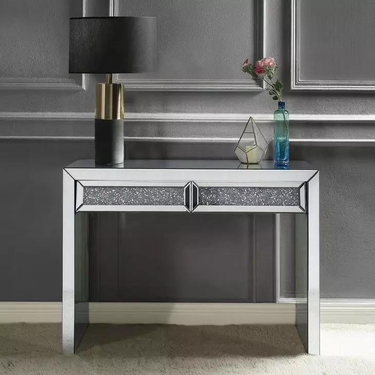 Noralie Silver and Gray 43" Rectangular Console Table