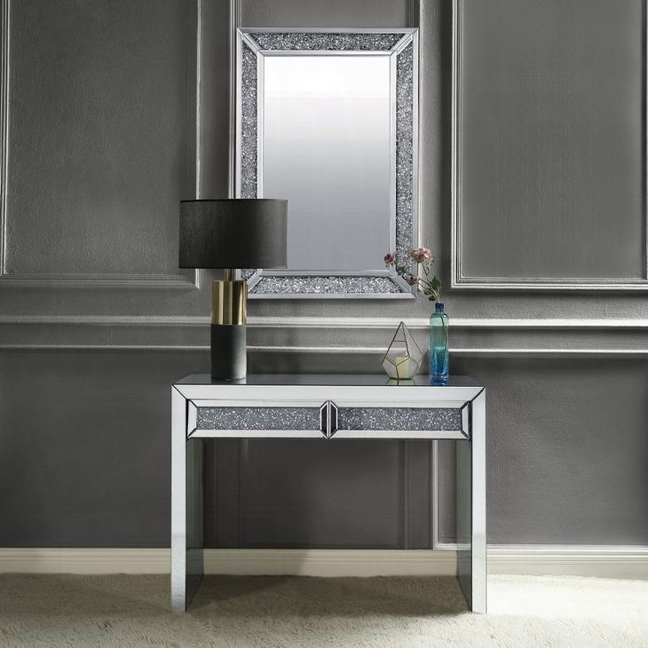 Noralie Silver and Gray 43" Rectangular Console Table