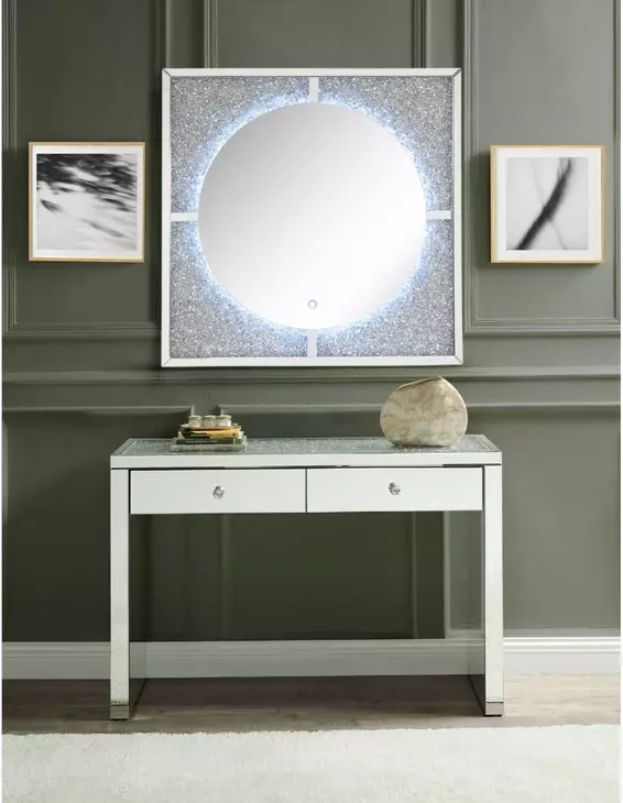 Noralie Silver 47" Rectangular Console Table with Drawer