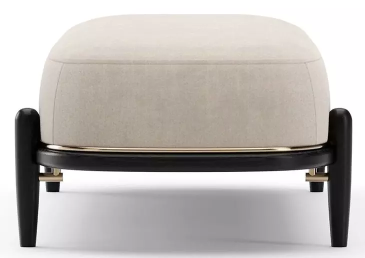 Madera Beige And Modern Walnut Upholstered Panel Bed Room Set