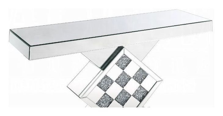Noralie Silver and Gray Rectangular Console Table