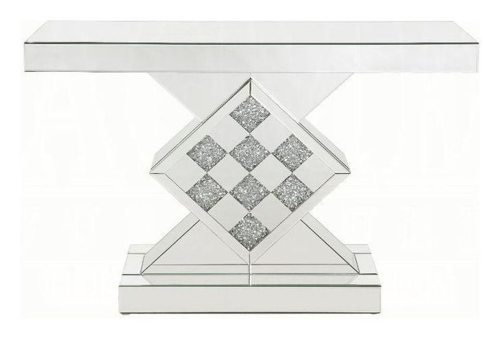 Noralie Silver and Gray Rectangular Console Table