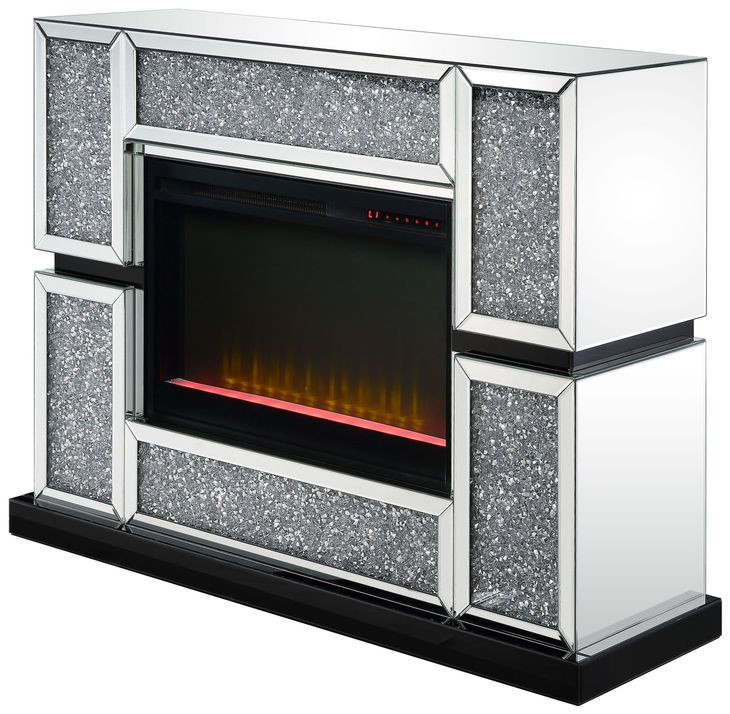 Noralie Silver and Gray 48" Fireplace