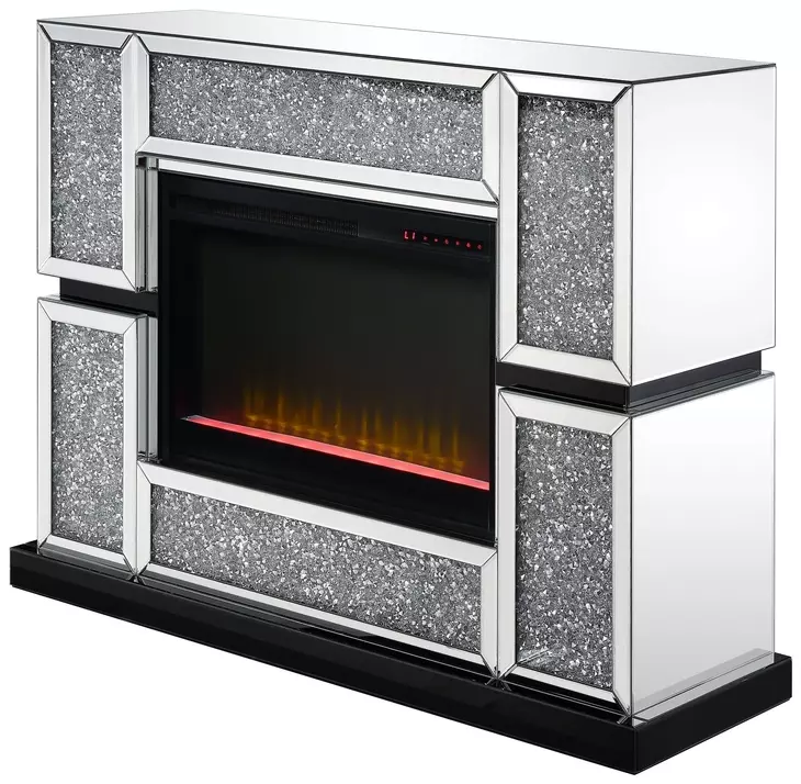 Noralie Silver and Gray 48" Fireplace