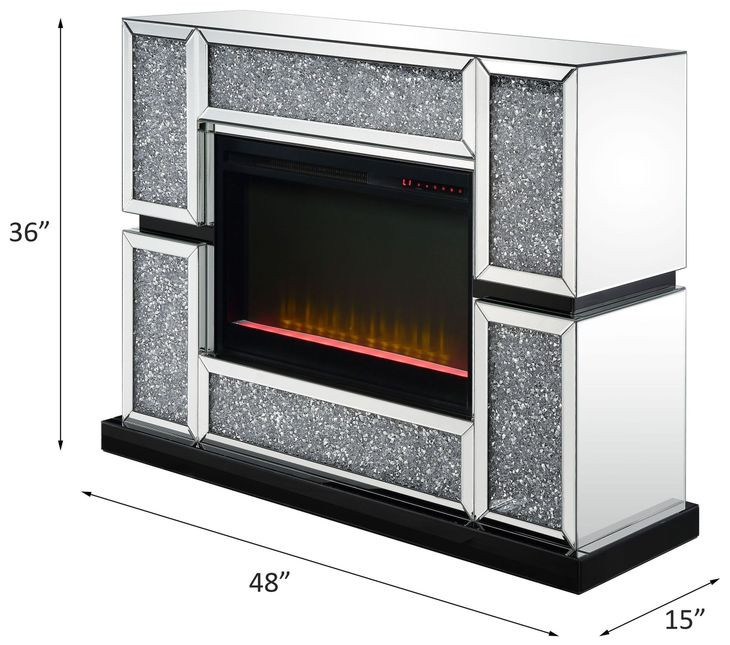 Noralie Silver and Gray 48" Fireplace