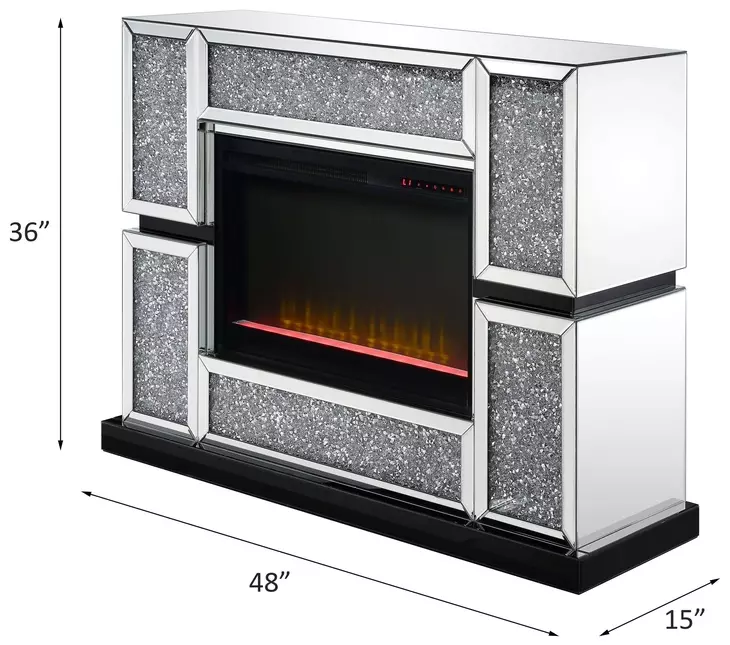 Noralie Silver and Gray 48" Fireplace