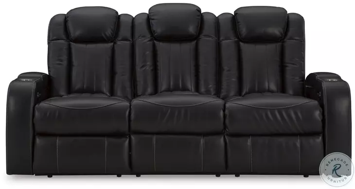 Caveman Den Midnight Power Reclining Sofa with Adjustable Headrest