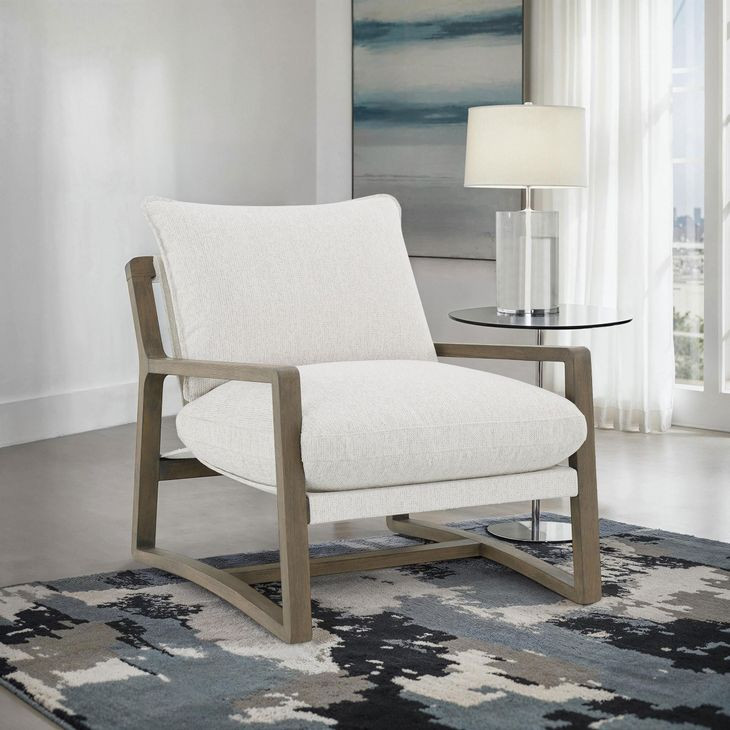 Geneva Sand Boucle Upholstered Accent Chair