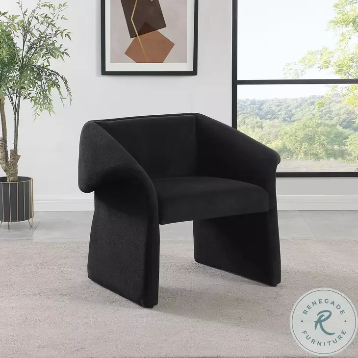 Ramsey Black Sloped Arm Accent Chair