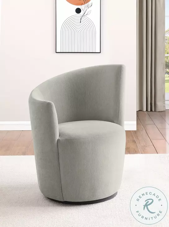 Nueva Dove Gray Swivel Curved Backrest Accent Chair