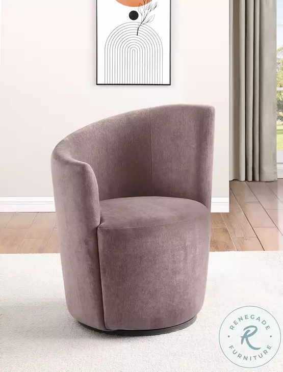 Nueva Blush Swivel Curved Backrest Accent Chair