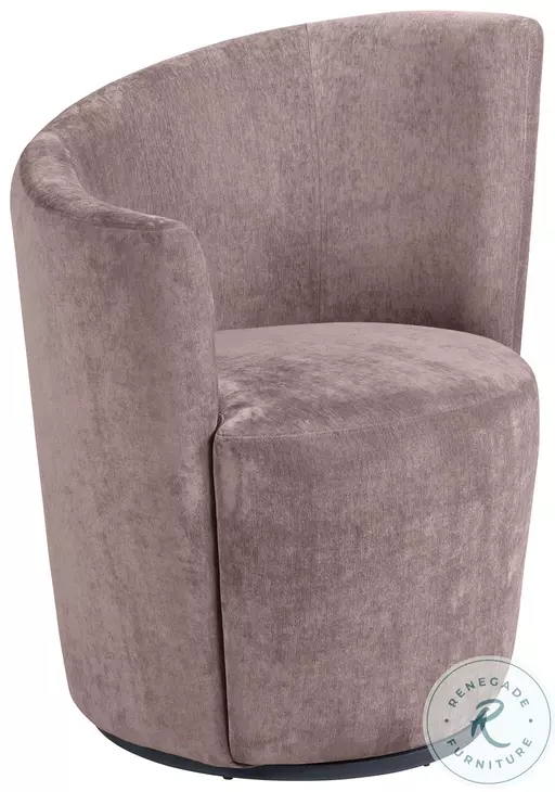 Nueva Blush Swivel Curved Backrest Accent Chair
