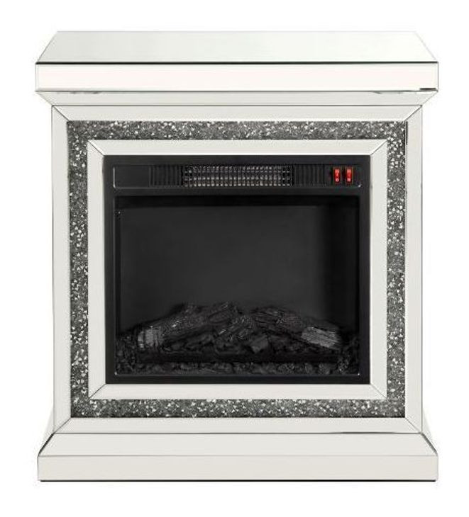 Noralie Silver and Gray Fireplace