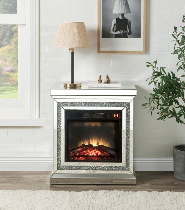 Noralie Silver and Gray Fireplace