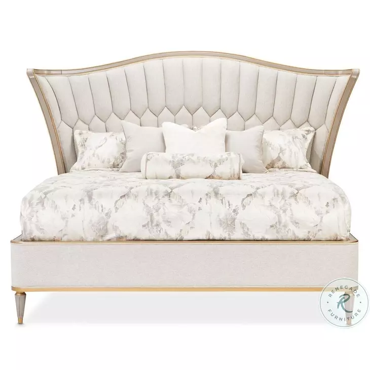 St. Charles Dove Gray King Upholstered Panel Bed