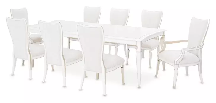 La Marisia Creamy Pearl 100" Extendable Rectangular Dining Table