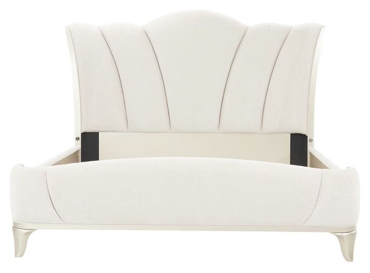 La Marisia Champagne Gold and Tranquil California King Upholstered Panel Bed with USB Charging