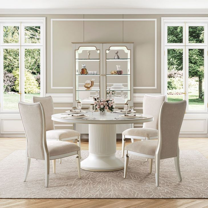 La Marisia Creamy Pearl 60" Round Dining Table
