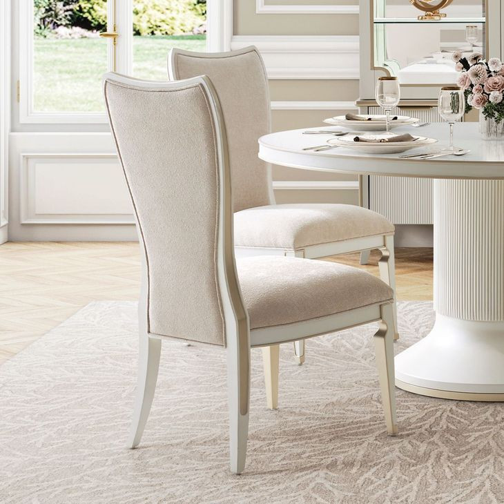 La Marisia Creamy Pearl and Tranquil Dining Side Chair