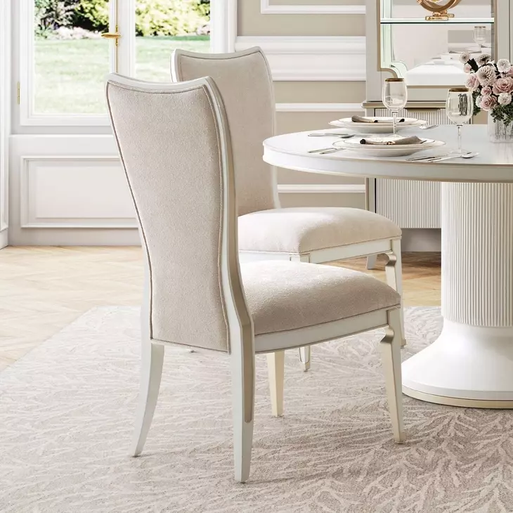 La Marisia Creamy Pearl and Tranquil Dining Side Chair